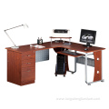 L shape office furniture computer desk with metal